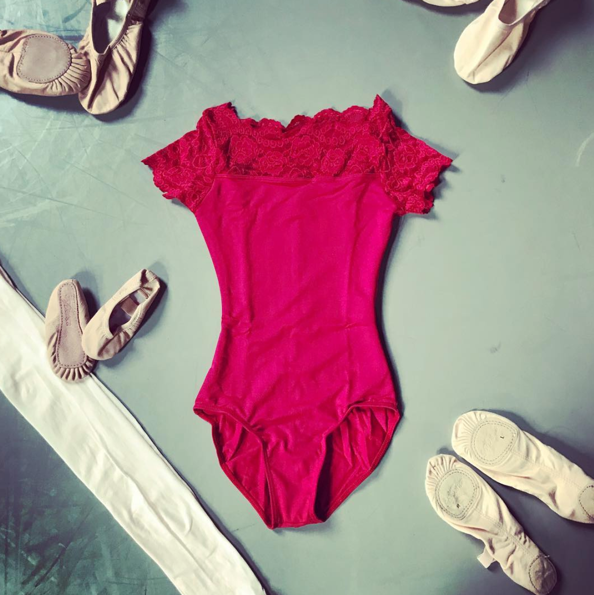 Girls Tilly Lace Cap Sleeve Leotard - SL17