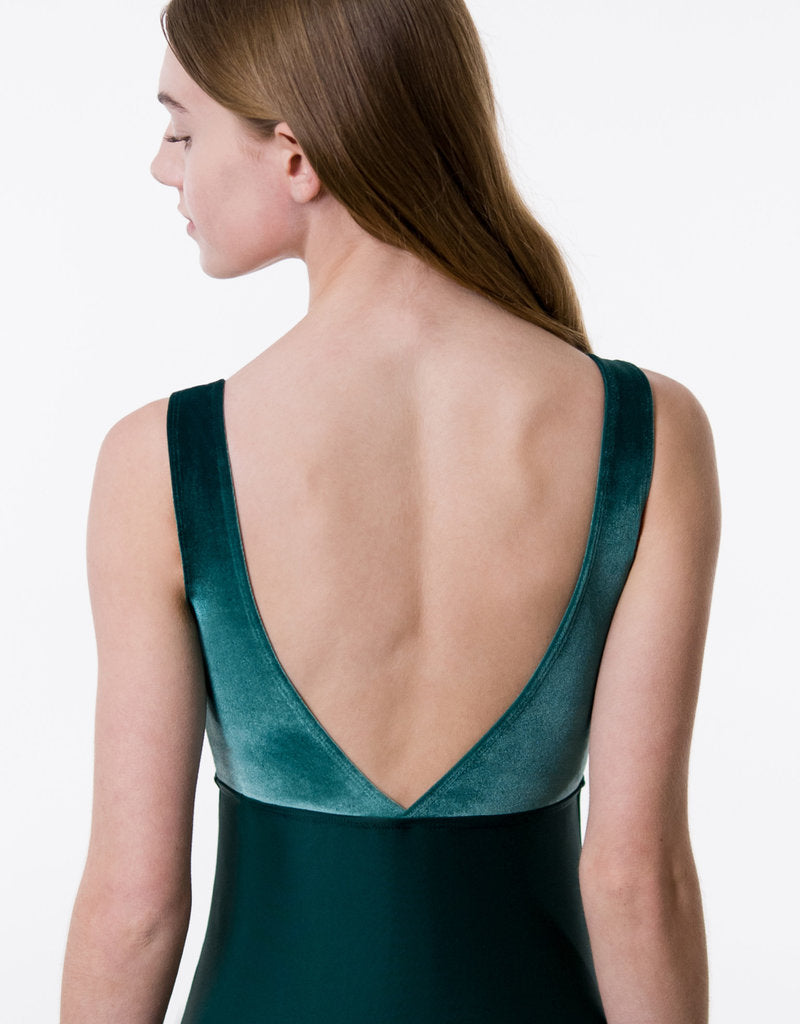 Tank Leotard with Velvet Sweetheart Bodice - 2343A