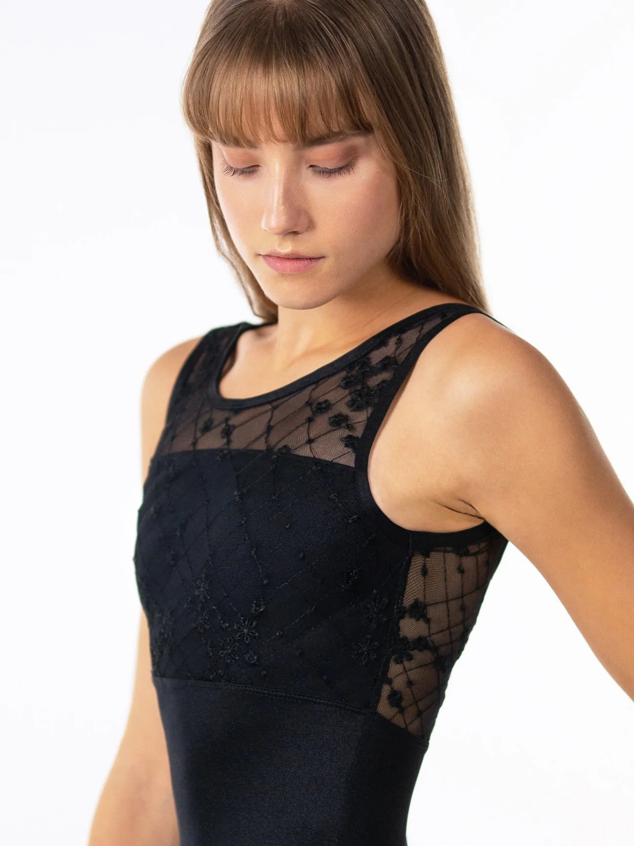 Embroidered Tank Leotard - 2427A