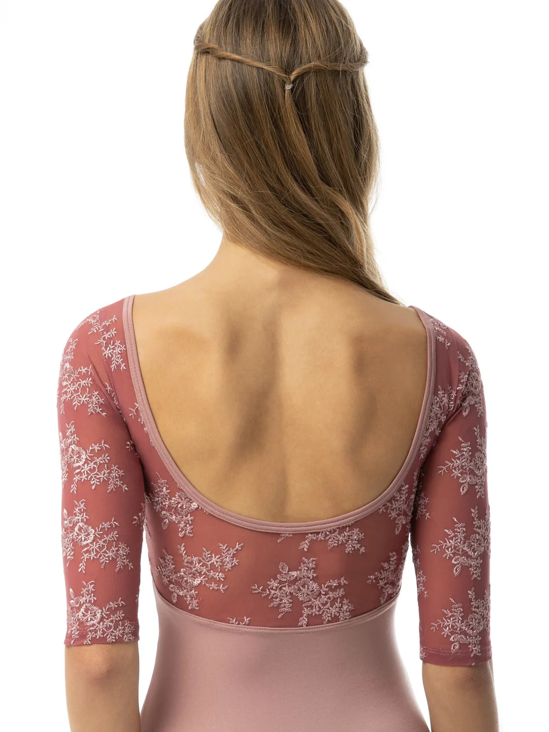 Half Sleeve Leotard with Lace Bodice - 2529A