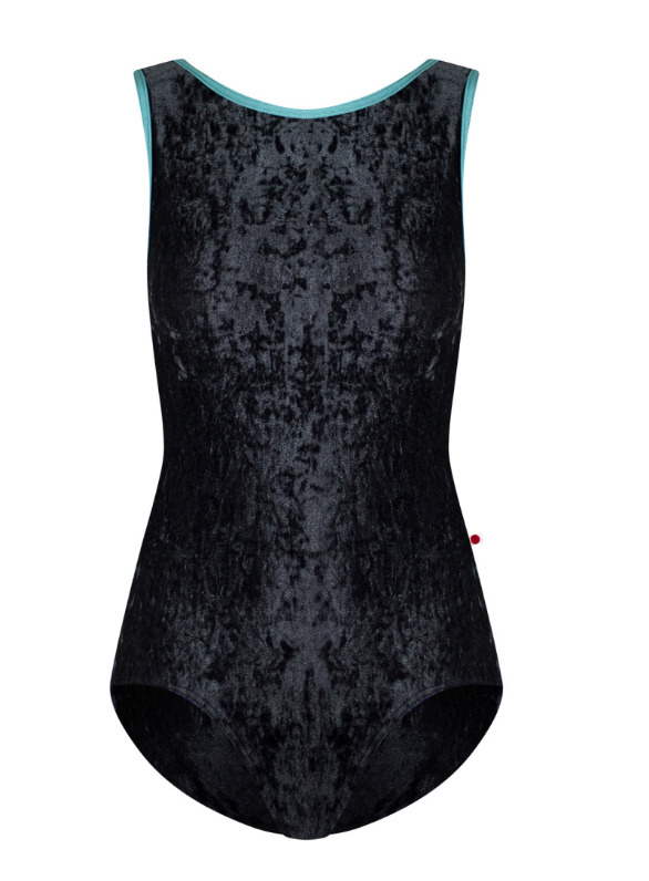 Sofiane Tank Leotard in Black Velvet