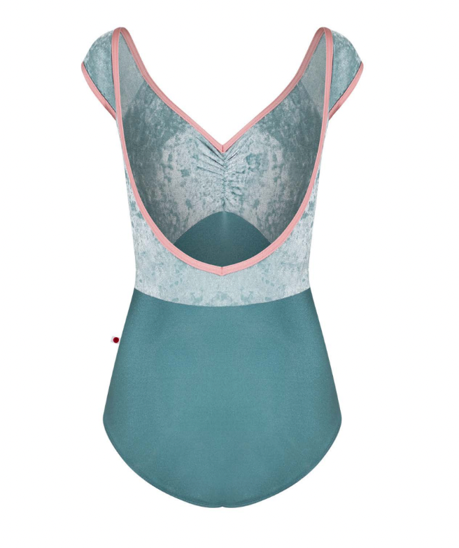 Elli Cap Sleeve Leotard with Velvet Bodice