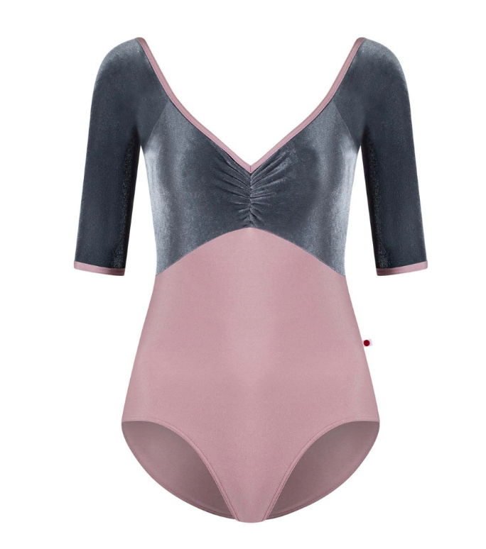 Elli Half Sleeve Leotard with Velvet Bodice