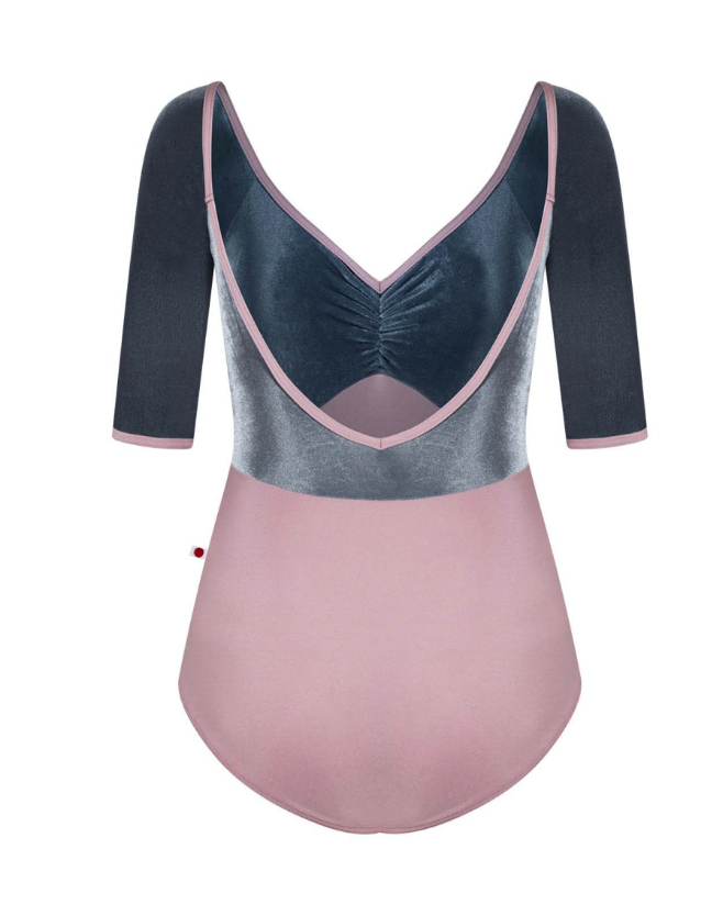 Elli Half Sleeve Leotard with Velvet Bodice