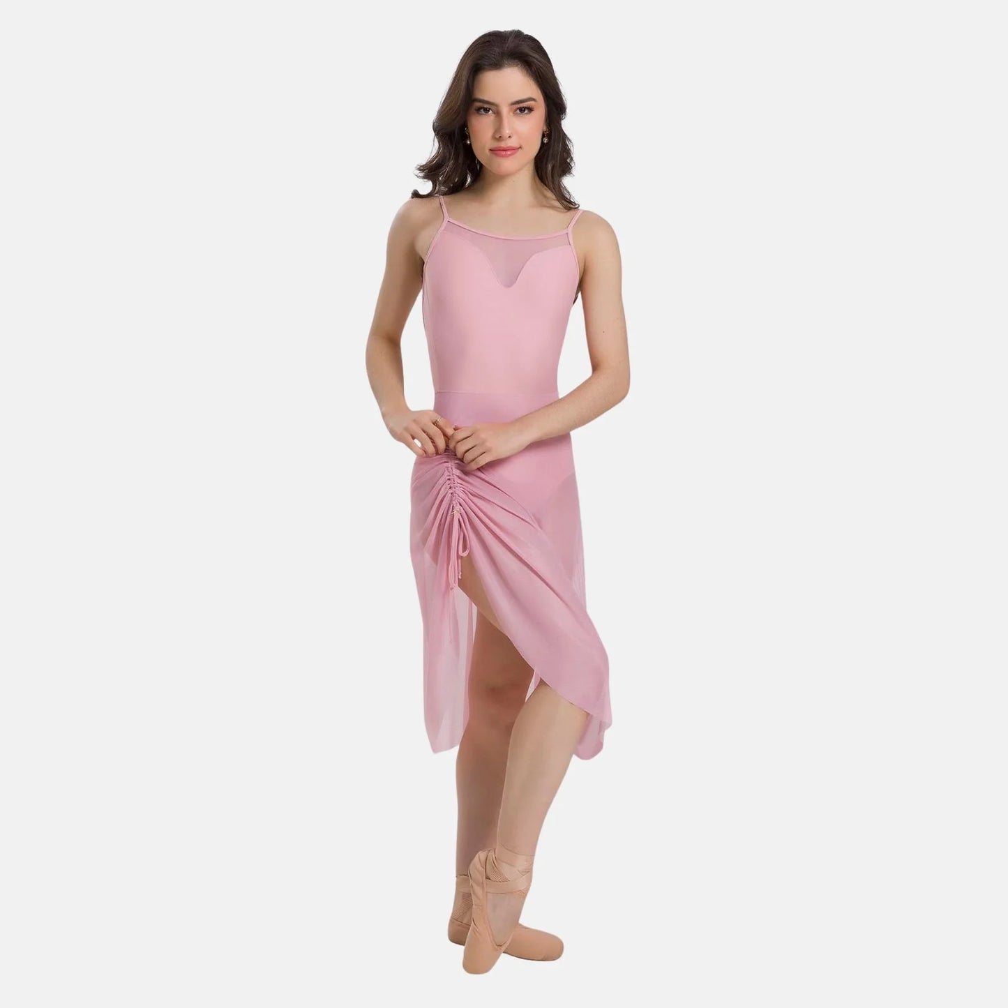 Alicia Long Ruched Mesh Skirt - BY75