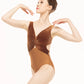 Girls Jackie Twist Tank Leotard - Cognac Velvet