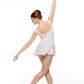 Celine Cap Sleeve Leotard - White Wedding