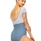 Jane Cap Sleeve Leotard - Serenity