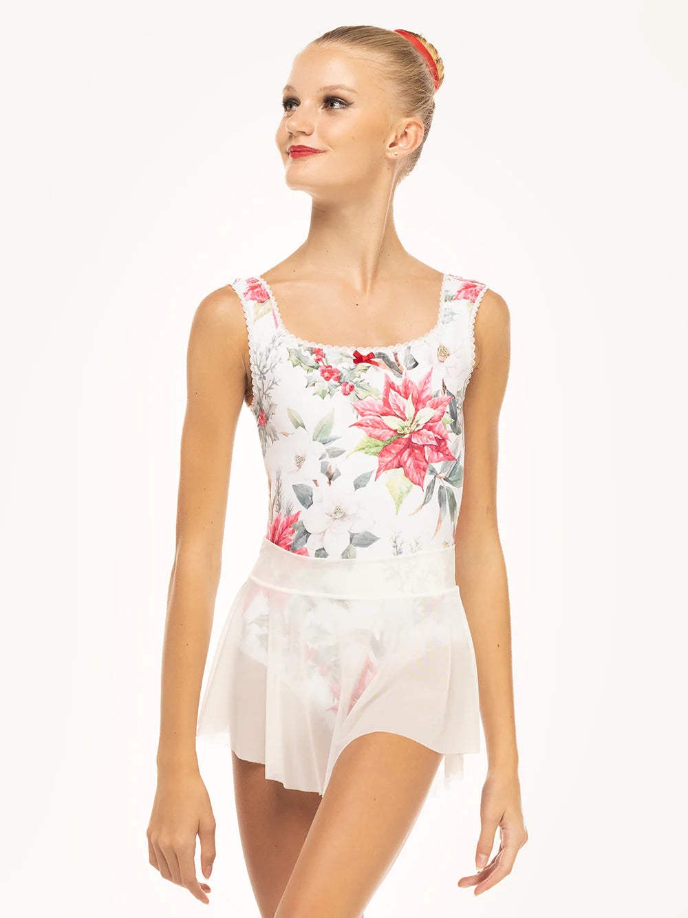 Girls Lina Leotard Fleur de Noel