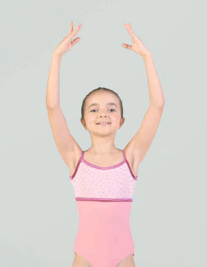 Girls Sparkle Mesh Camisole Leotard - 432