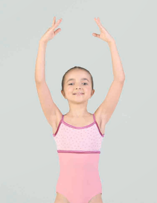 Girls Sparkle Mesh Camisole Leotard - 432