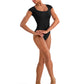 Floral Embroidery Cap Sleeve Leotard - M20010LM