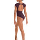 Floral Embroidery Cap Sleeve Leotard - M20010LM
