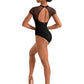 Floral Embroidery Mock Cap Sleeve Leotard - M20011LM