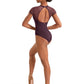 Floral Embroidery Mock Cap Sleeve Leotard - M20011LM