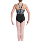 Girls Wide Black Strap Print Camisole Leotard - M474C