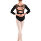 Girls Floral Embroidery Three Quarter Sleeve Leotard - M60004C