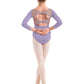 Girls Floral Embroidery Three Quarter Sleeve Leotard - M60004C