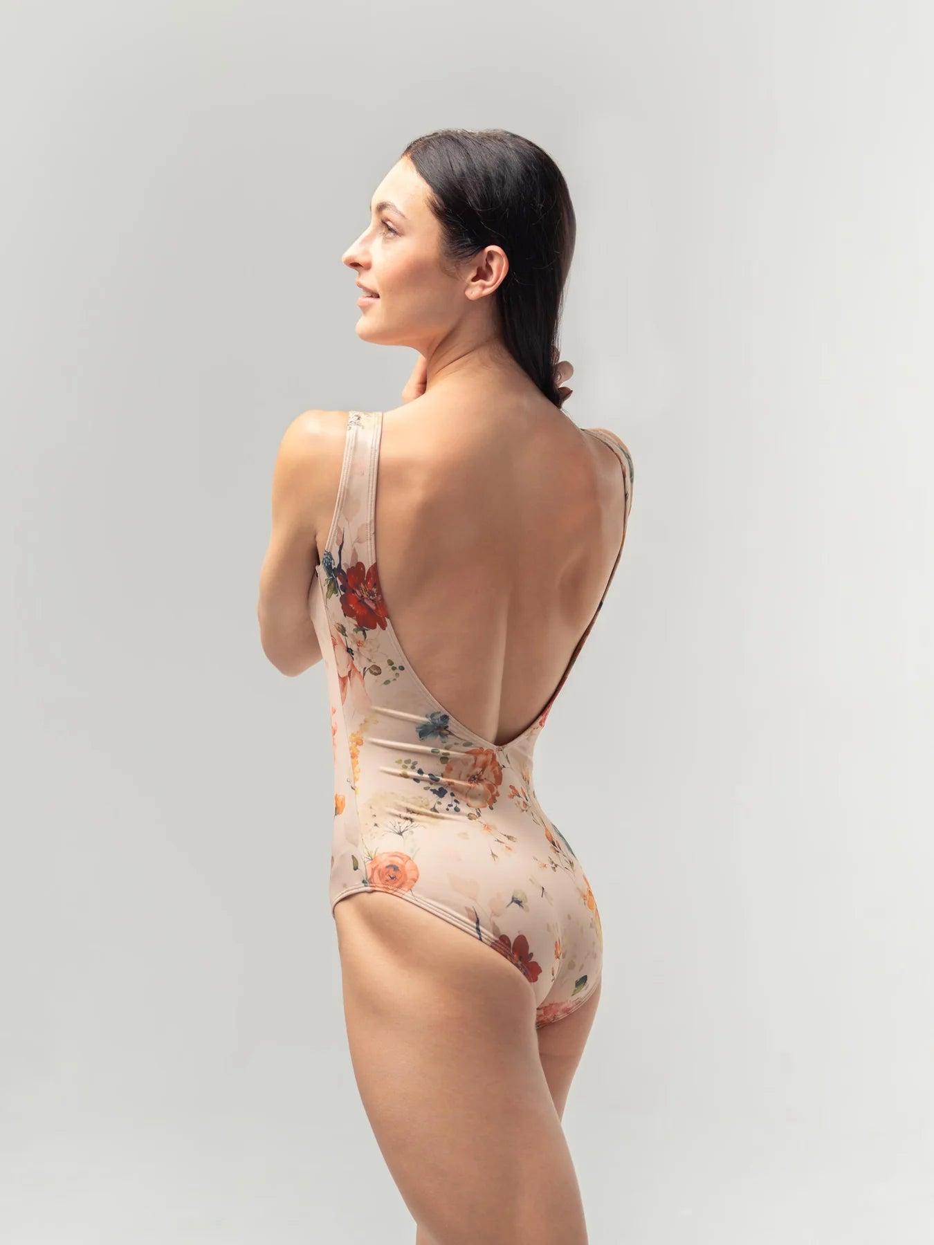 Diana Peach Bloom Tank Leotard
