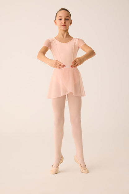 Girls Princess Seam Mesh Sleeve Leotard - 292C