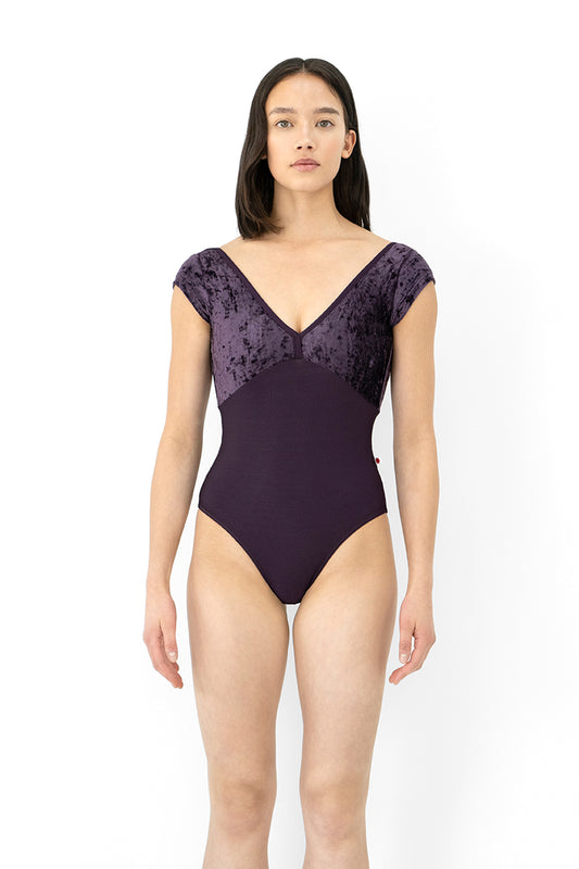 Alicia Velvet Cap Sleeve Leotard