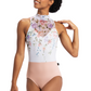 Gwyneth Leotard with Flora Print Mesh - 1138FA