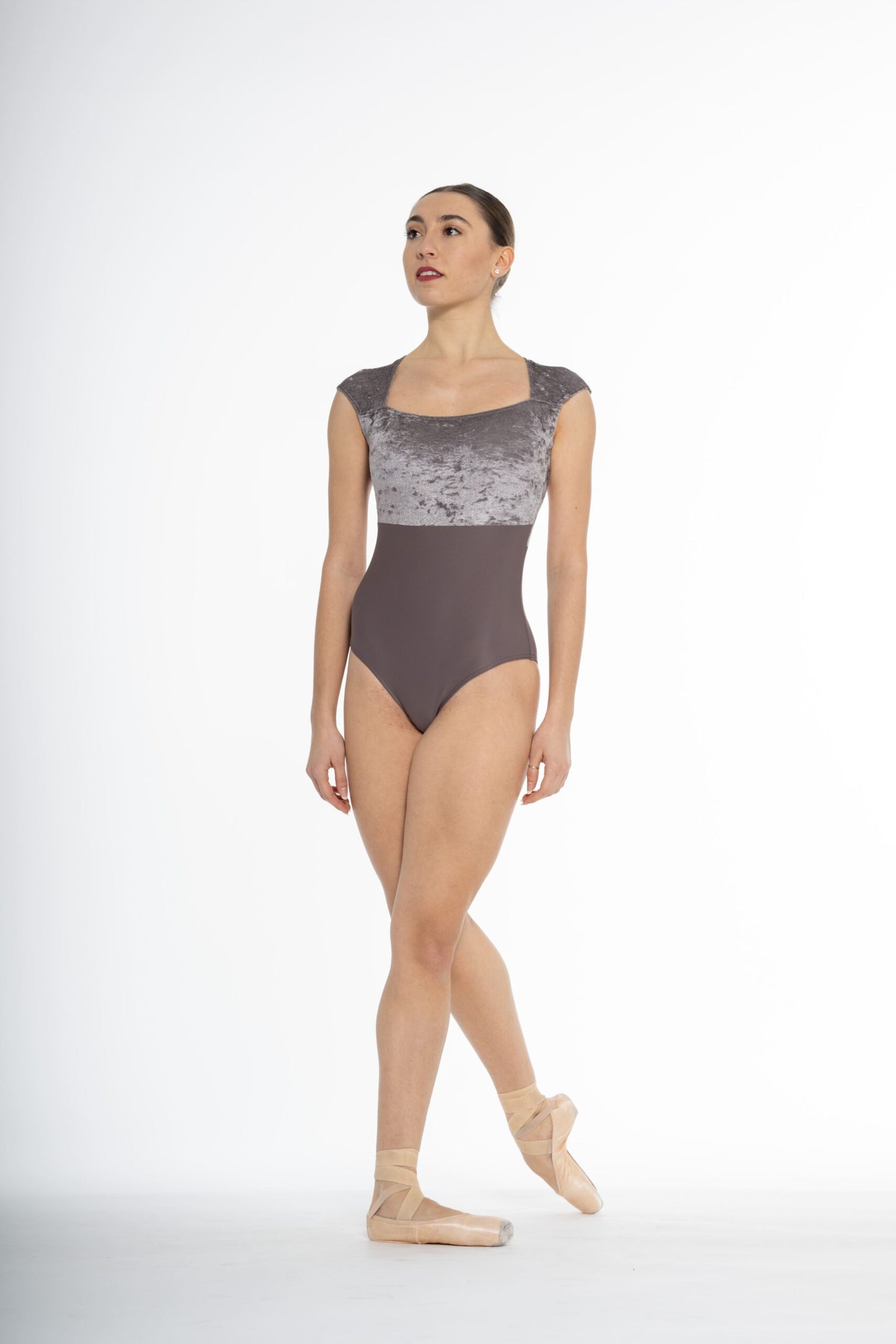 Girls Faustine Velvet Cap Sleeve Leotard