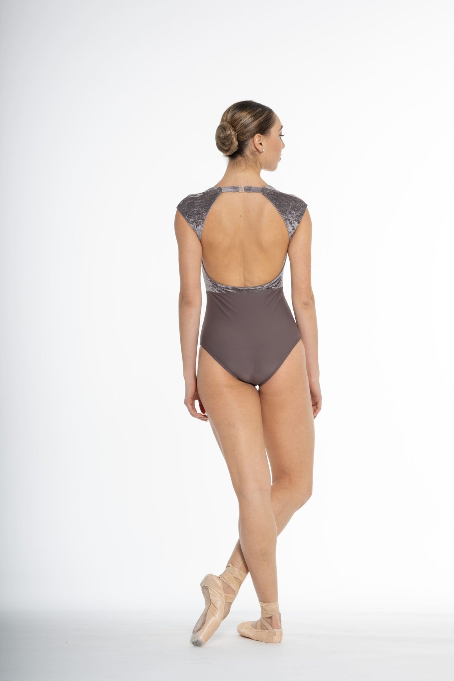 Girls Faustine Velvet Cap Sleeve Leotard