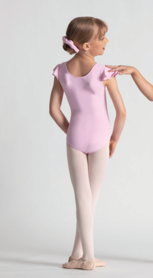 Girls Melodie Flutter Sleeve Leotard - Preorder
