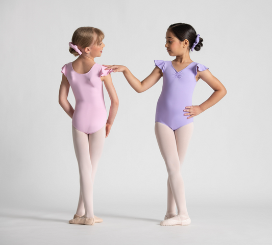 Girls Melodie Flutter Sleeve Leotard