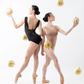 Triomphe Mesh Strap Leotard with Back Embroidery