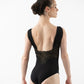 Triomphe Mesh Strap Leotard with Back Embroidery