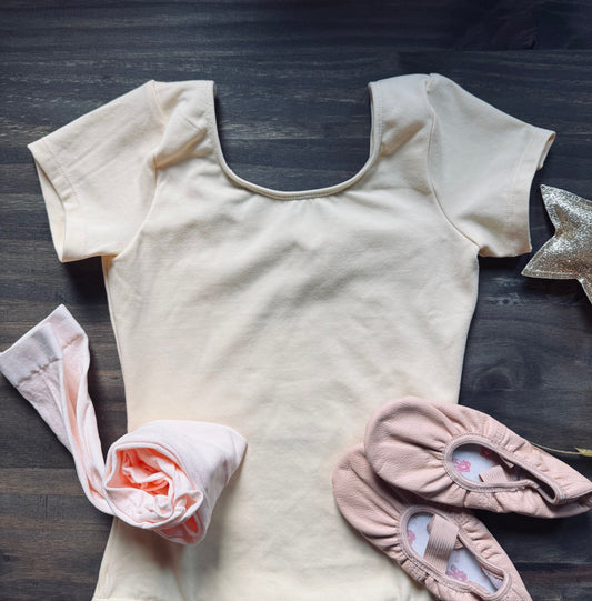 Beginner Ballet Kit - Yellow Leotard Size 6x-7 - Footed Tights