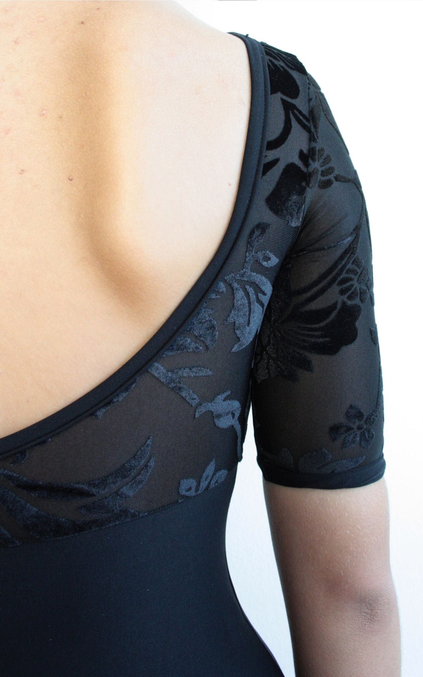 Letizia Velvet Half Sleeve Leotard