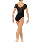 Cap Sleeve Leotard with Velvet Mesh - L3392