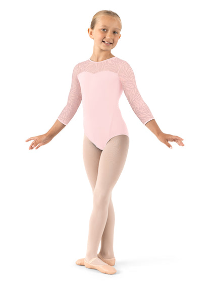 Girls Three Quarter Sleeve Leotard - CL1066