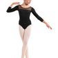 Girls Floral Embroidery Three Quarter Sleeve Leotard - M60004C