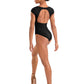 Floral Embroidery Cap Sleeve Leotard - M20010LM