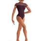 Floral Embroidery Mock Cap Sleeve Leotard - M20011LM