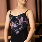 Cherie Camisole Leotard with Floral Print Mesh
