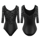 Genevieve Ricco Three Quarter Sleeve Leotard