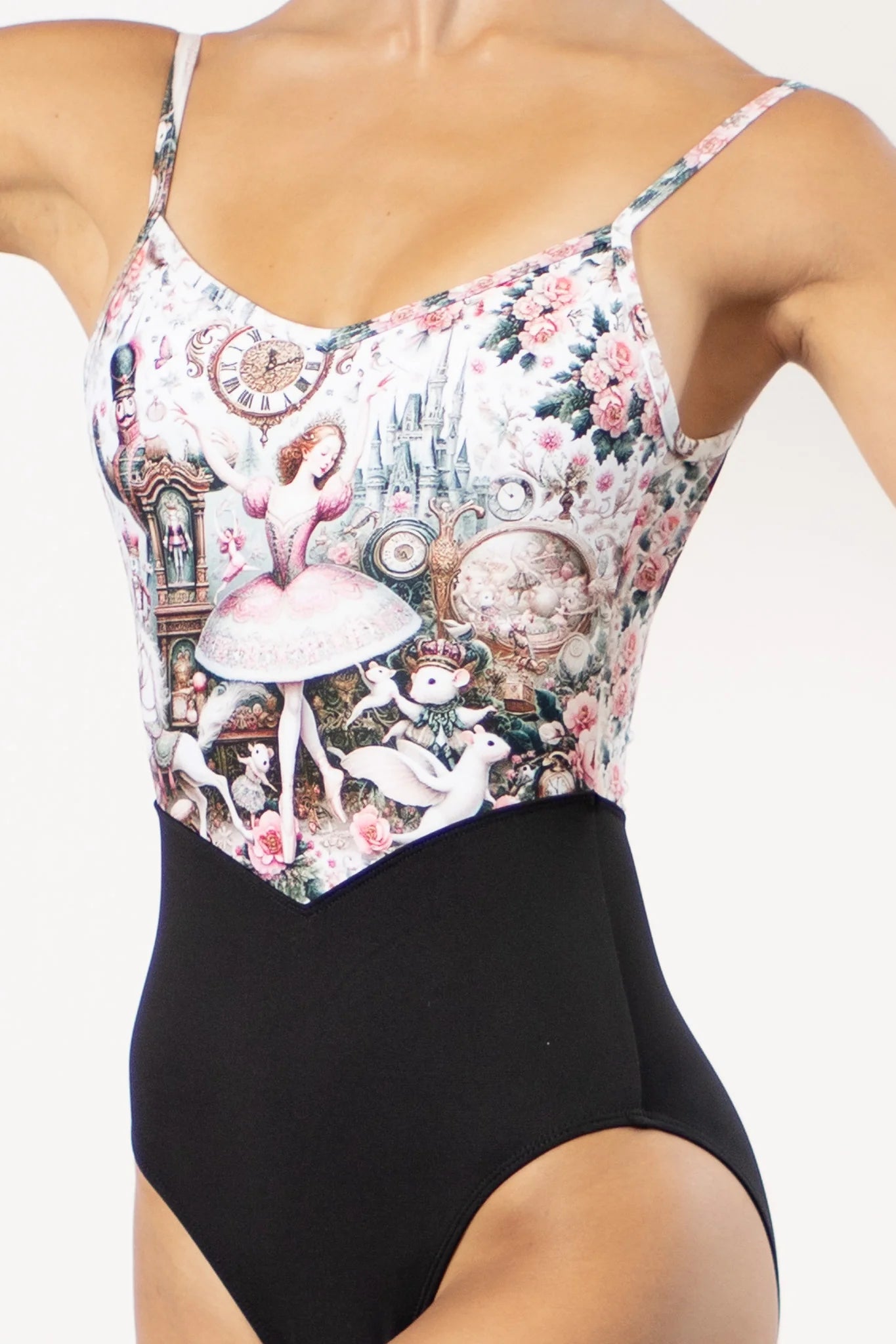 Girls Clara Nutcracker Print Leotard