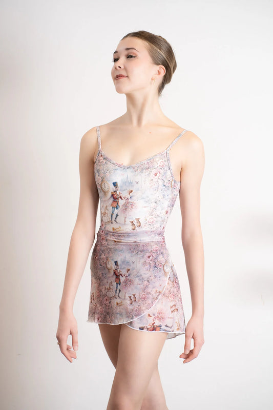 Nutcracker Print Mesh Delphine Wrap Skirt