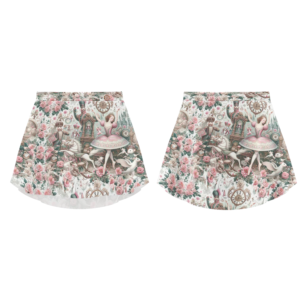 Nutcracker Print Mesh Skirt