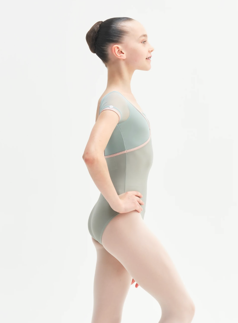 Penelope Short Sleeve Leotard Ballet Class - Argento