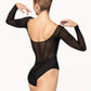 Girls Diana Velvet Mesh Sleeve Leotard