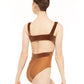 Girls Jackie Twist Tank Leotard - Cognac Velvet