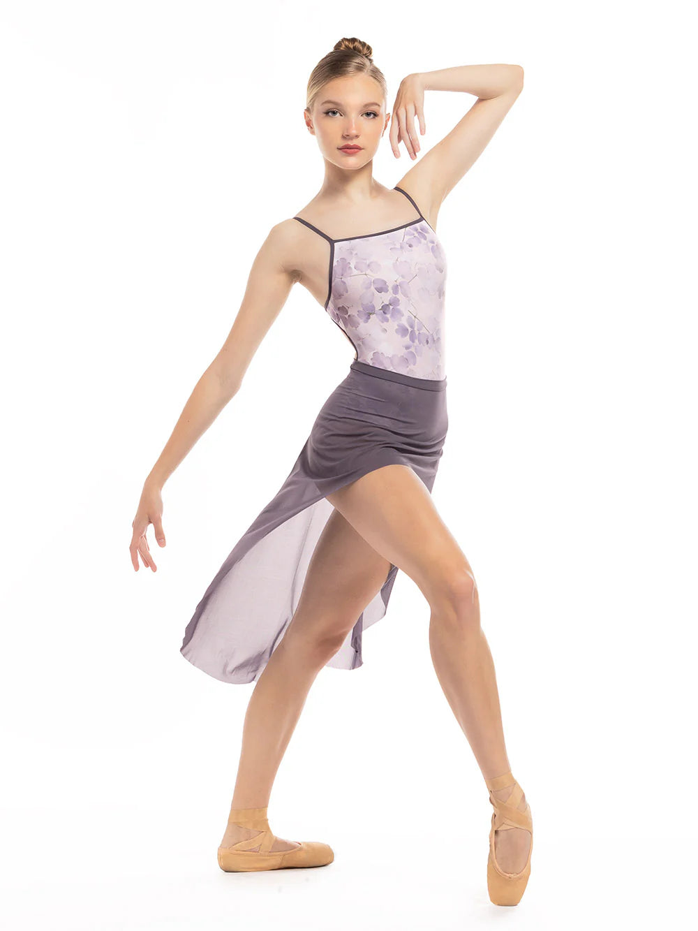 Candy Camisole Print Leotard - Pressed Leaves