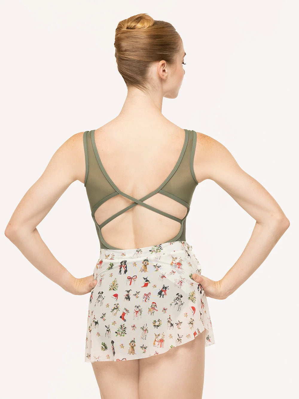 Girls Petal Skirt - Christmas Dogs