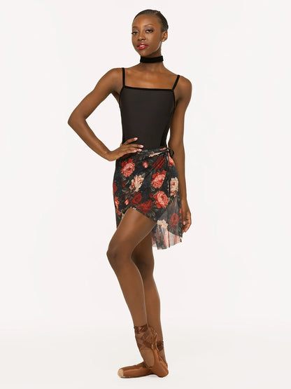 Girls Vienna Mid High Low Wrap Skirt - Winter Florals